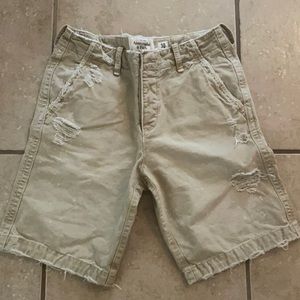 Abercrombie & Fitch distressed khaki shorts